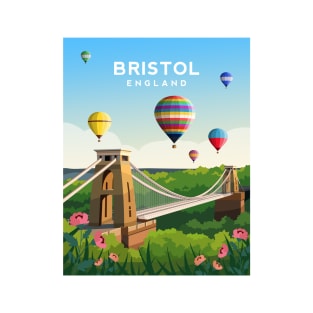 Bristol Clifton Bridge, England Hot Air Balloons T-Shirt