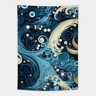 Abstract Swirls and Waves Effect illustration Tapestry