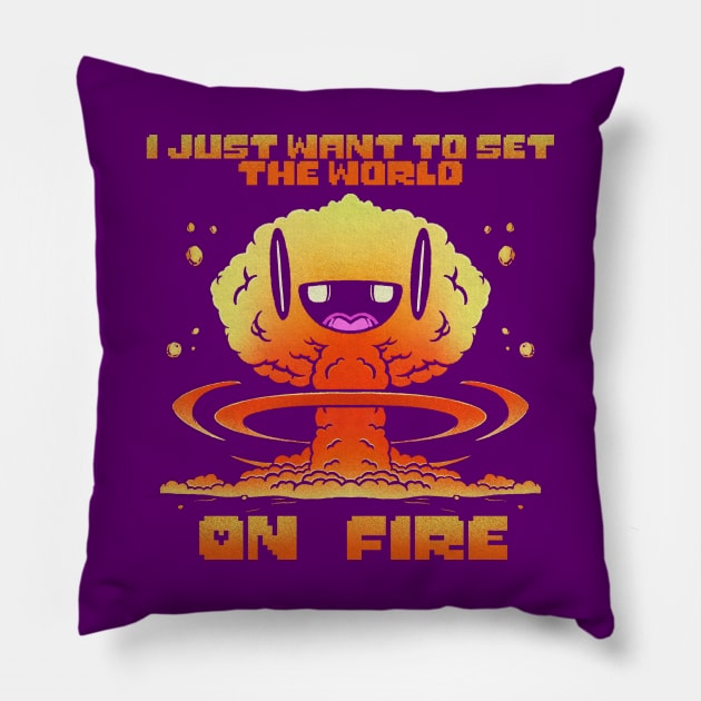 World On Fire Pillow by _twrecks_