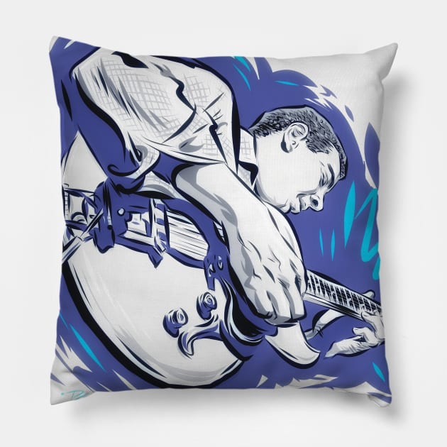 Kenny Burrell - An illustration by Paul Cemmick Pillow by PLAYDIGITAL2020