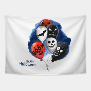 Happy Halloween Balloon Flying Tapestry