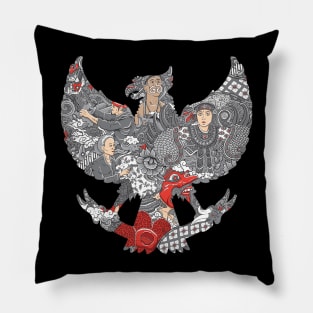 amazing indonesia culture in garuda silhouete Pillow