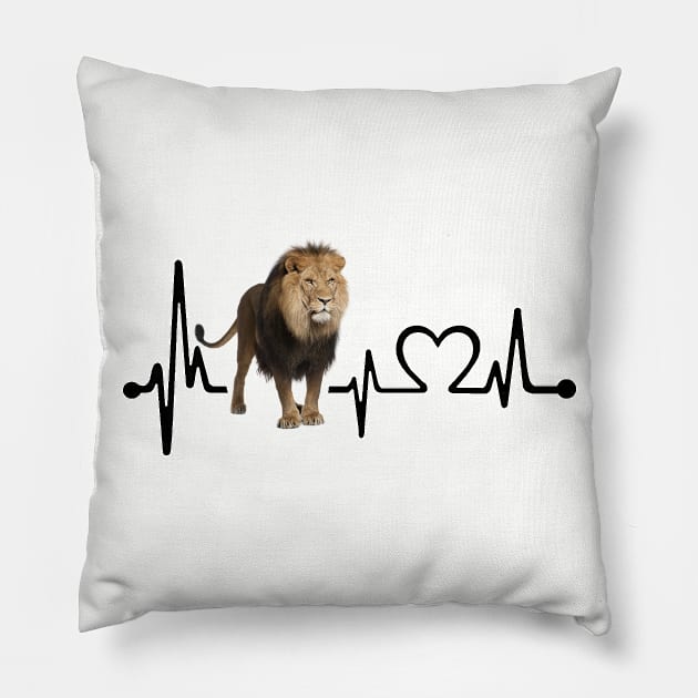 Lions Heartbeat Art Gift Tshirt Fridays For Future T-Shirt Pillow by gdimido