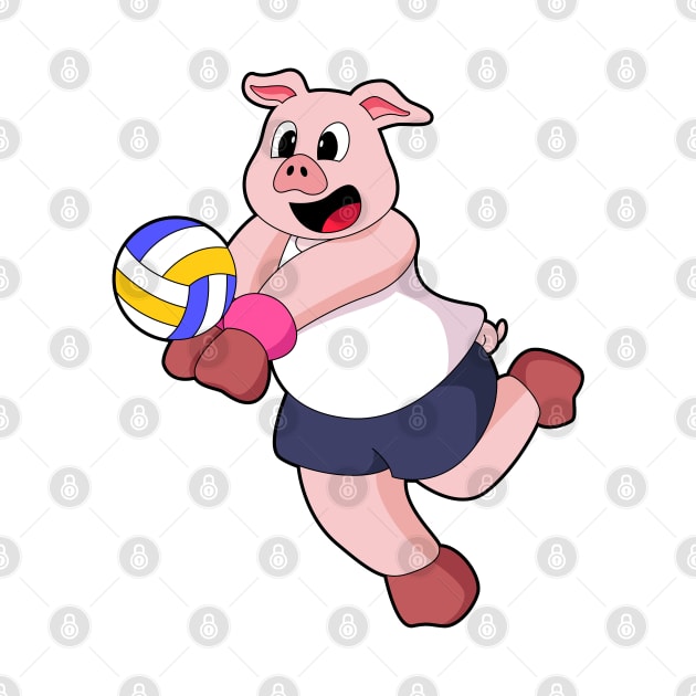 Pig at Volleyball Sports by Markus Schnabel