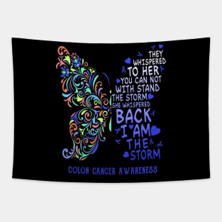 colon cancer butterfly i am the storm Tapestry