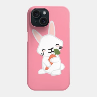 Kawaii Cute Bunny Rabbit Animal with Carrot Kid Design Phone Case