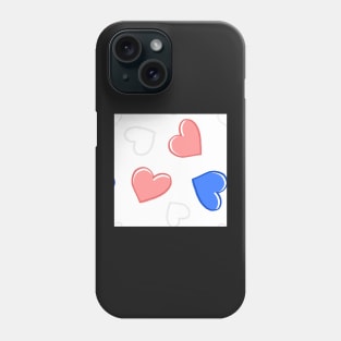 Cartoon Patriotic Heart Print Phone Case