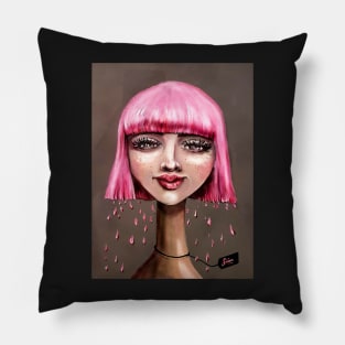 Head in pink Pillow