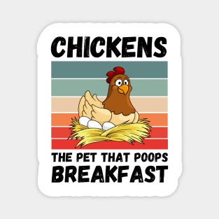 Chickens The Pet That Poops Breakfast, Funny Chicken Magnet