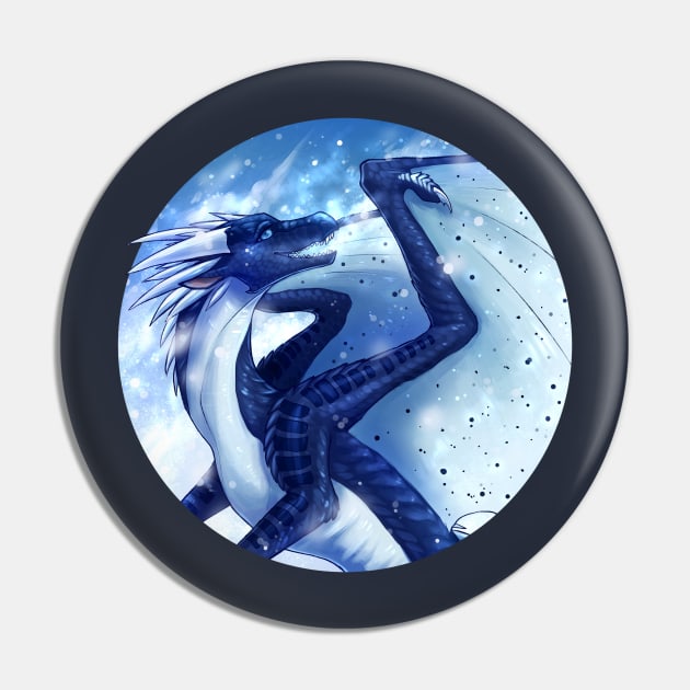 Wings of Fire - Whiteout the IceWing/NightWing Hybrid Pin by Biohazardia