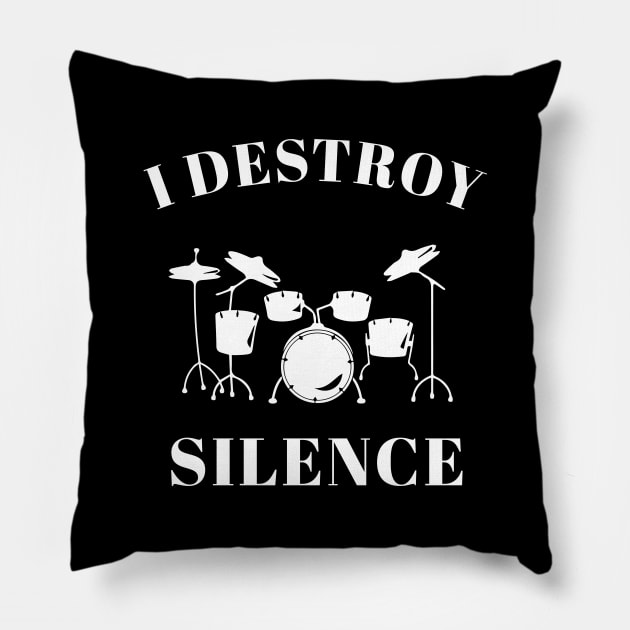 I Destroy Silence Pillow by teesumi