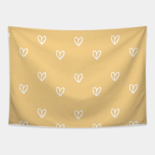 Heart Pattern Orange Background Tapestry