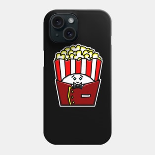 Cute Box of Buttered Popcorn in a Movie Theater Usher's Uniform - Popcorn Phone Case