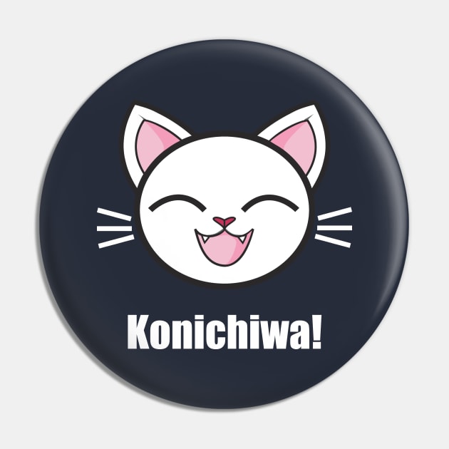 Konichiwa Japan - Cute Japanese Cat Pin by Tesla
