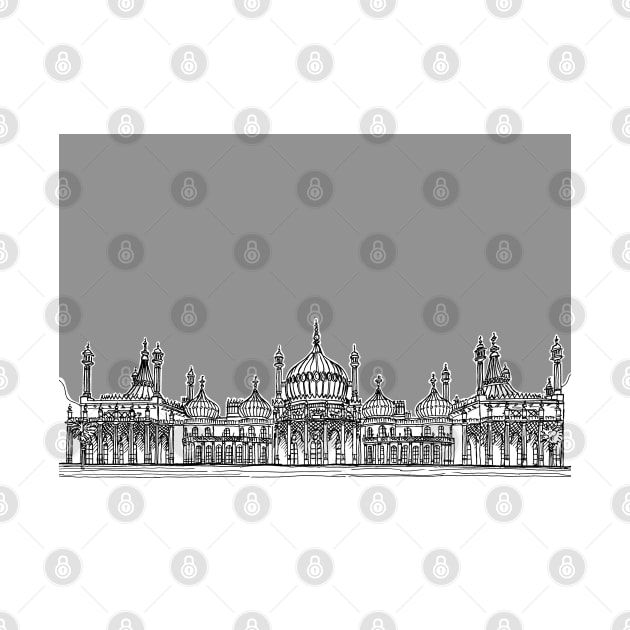 Brighton Royal Pavilion Facade ( Grey version ) by AdamRegester