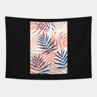 Tropical Foliage Navy and Peach Tapestry