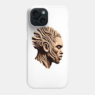 Afrocentric man Wooden Carving Phone Case