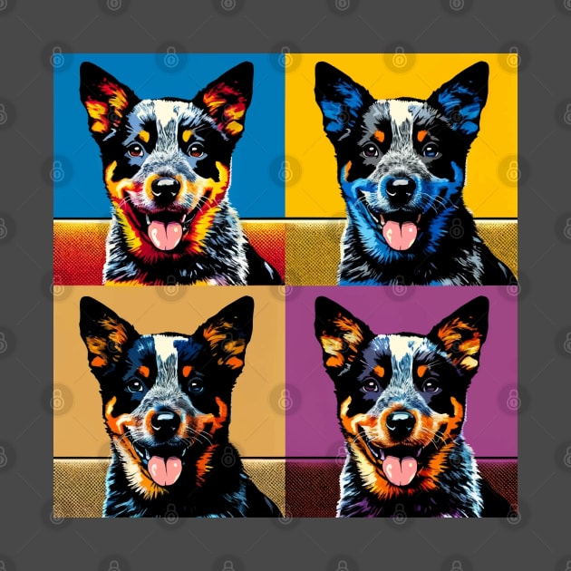 Pop Retro Australian Cattle Art  - Cute Puppy by PawPopArt