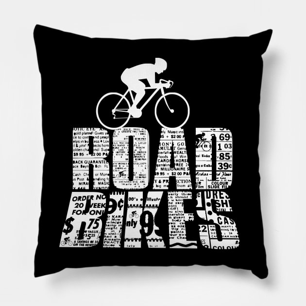 Road bikes Pillow by vintagejoa
