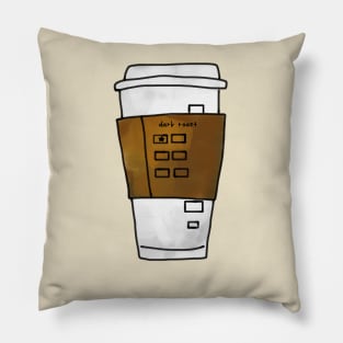 Dark Roast Coffee Takeout Cup Pillow