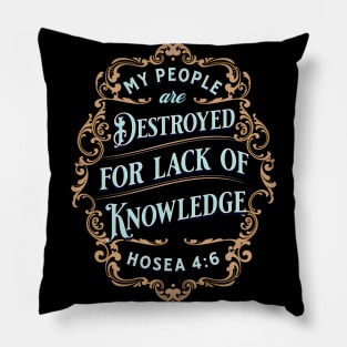 My people are destroyed for lack of knowledge. (Hosea 4:6) Pillow