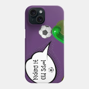 Soccer- Dino and birds kicking it old school Phone Case