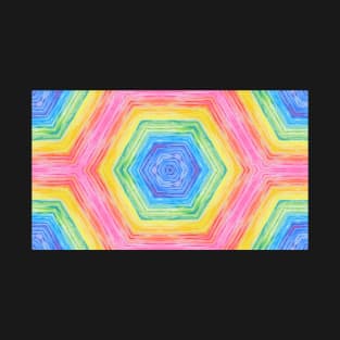Happy Psychedelic Rainbow Hexagon T-Shirt
