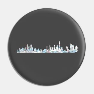 Hong Kong China city skyline subway map Pin