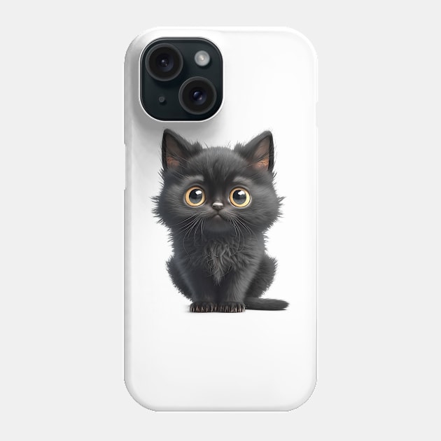 Cat Kitten Cute Adorable Humorous Illustration Phone Case by Cubebox