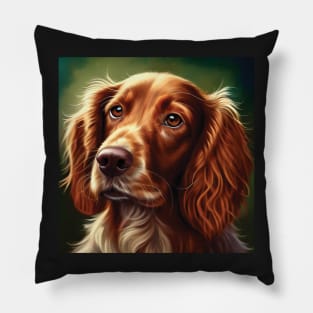 Red Cocker Spaniel Dog Art Pillow