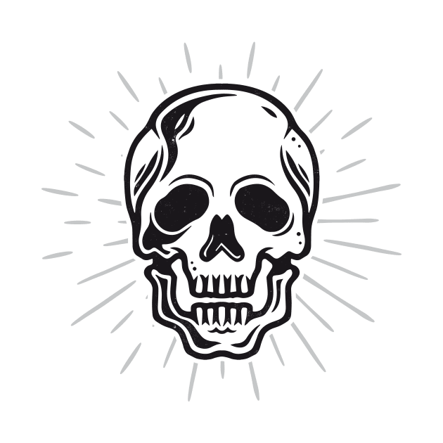 Skull Retro Tattoo Art Style by Alundrart