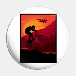 MTB airplane sunset Pin