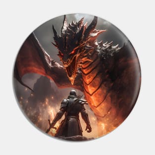 The Epic of Valor: Immortal Duel between Knight and Dragon Pin