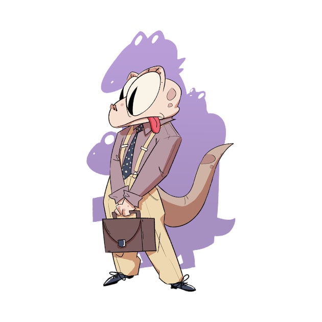 Gecko Businessman ready to work by sythelum