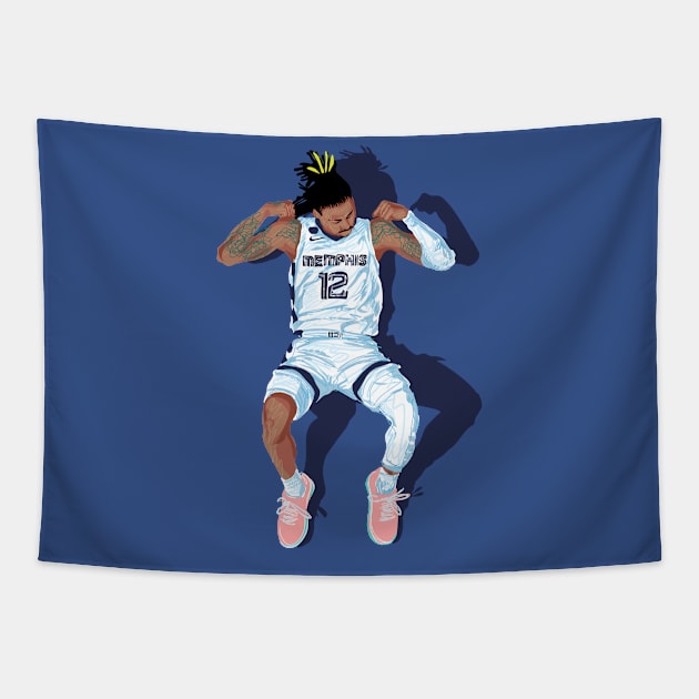 Ja morant flexing _ the goat Tapestry by Mic jr