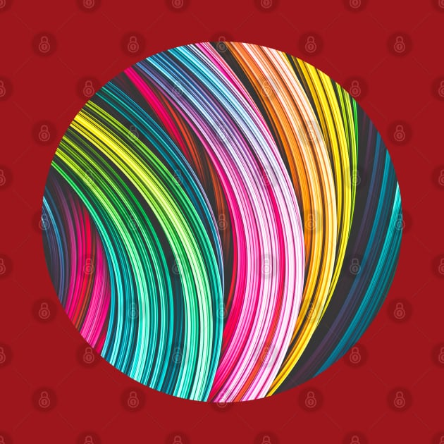 Colorful Abstract Art Strands. Circle Crop by love-fi