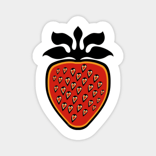 Single Strawberry Heart Berry Indigenous WAWEZHI CANADA Magnet