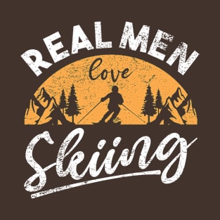 Real men love in vintage Skiing T-Shirt