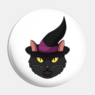 Black Witch Cat Pin