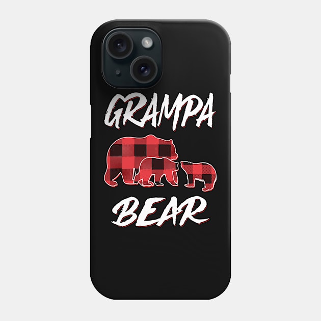 Grampa Bear Red Plaid Christmas Pajama Matching Family Gift Phone Case by intelus