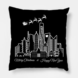 Merry Christmas Happy New Year Shanghai Pillow