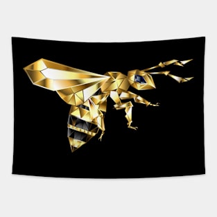 Flying gold polygonal bee Tapestry