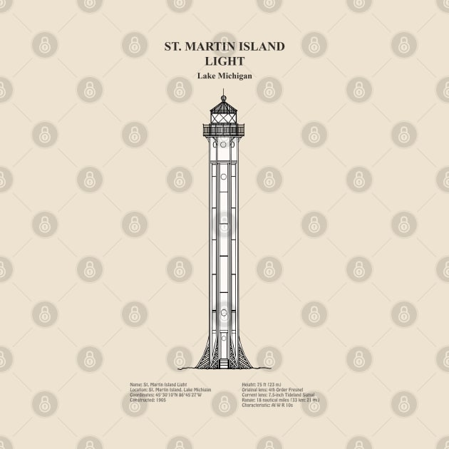 St. Martin Island Light Lighthouse - Michigan - SBDpng by SPJE Illustration Photography