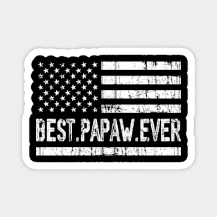 Father's Day Best Papaw Ever with US American Flag Magnet