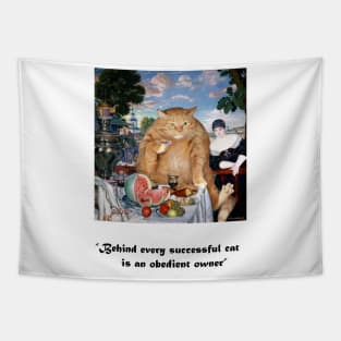 Behind every successful cat - fun cat design Tapestry