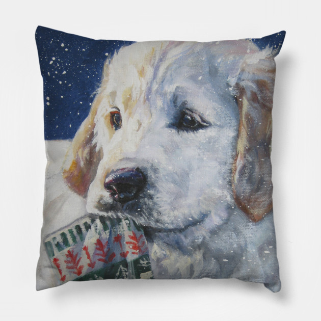Golden Retriever Christmas Fine Art Painting Golden Retriever