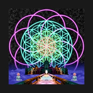 Sacred Geometry - Flower of Life - Road to Awe T-Shirt