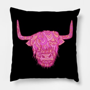 Highland Cow In The Pink Pillow