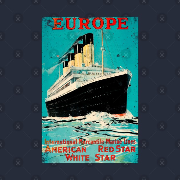 Poster Retro Ship Vintage Cruise Vessel by Jose Luiz Filho