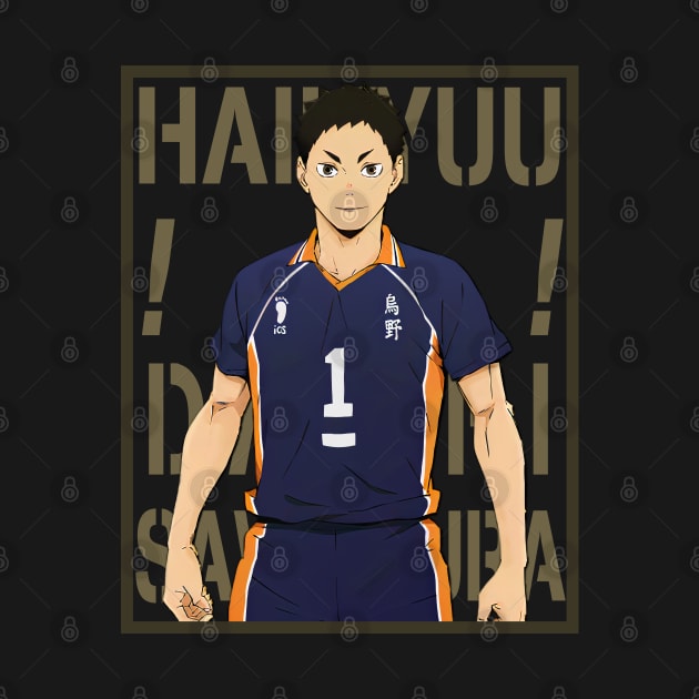 Haikyuu!!: Daichi Sawamura with Colored Background Text by InalZ